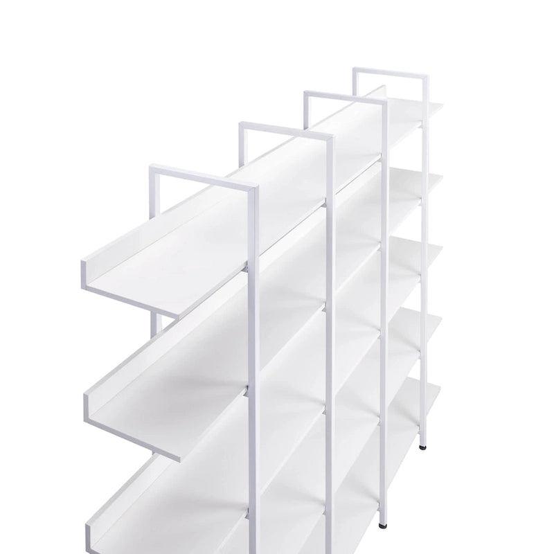5-Tier Open Bookshelf with Metal Frame, Brown / White / Black