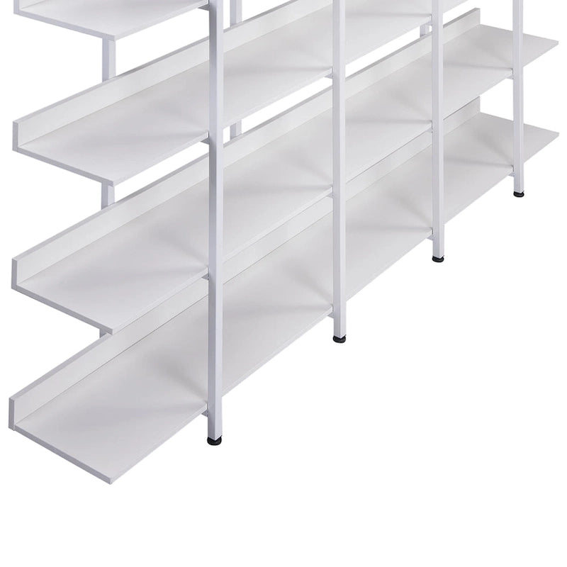 5-Tier Open Bookshelf with Metal Frame, Brown / White / Black