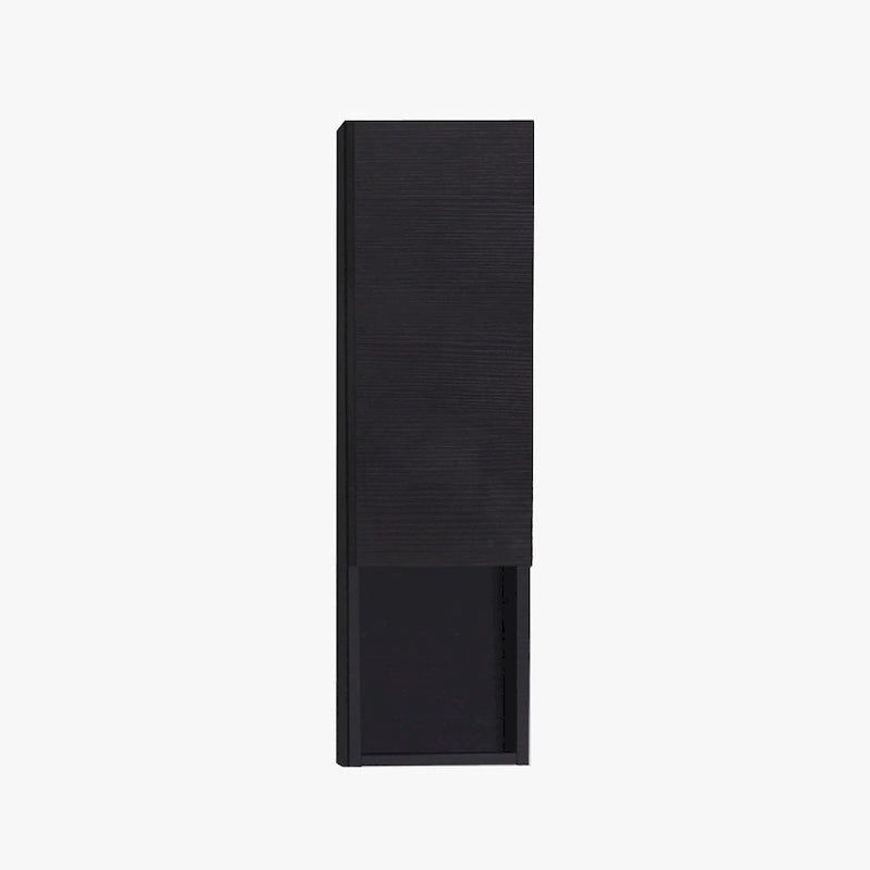 Wall-Mounted Laminated Wood Side Cabinet with Soft Close Door and Open Shelf