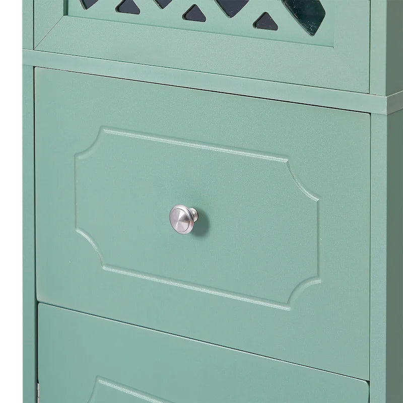 Slim Bathroom Storage Cabinet with Drawer and Acrylic Door