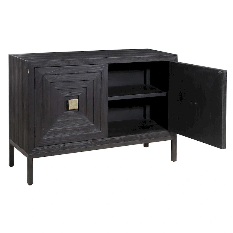 43 Black and Bronze Contemporary 2 Door Cabinet