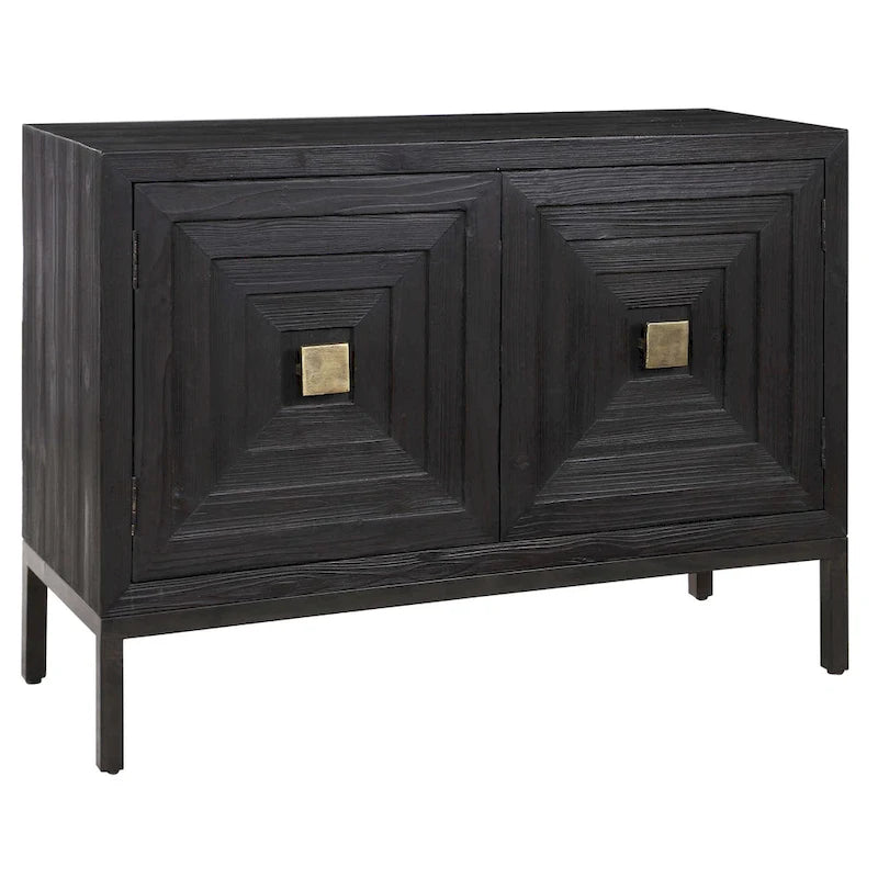 43 Black and Bronze Contemporary 2 Door Cabinet