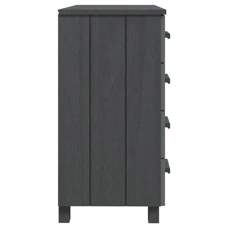 5-Drawer Solid Pine Wood Sideboard Buffet Console Cabinet with Wooden Handles, Natural White