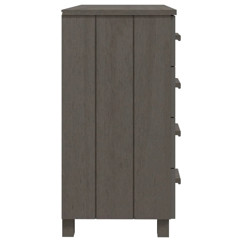 5-Drawer Solid Pine Wood Sideboard Buffet Console Cabinet with Wooden Handles, Natural White