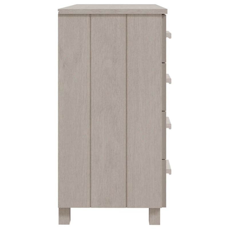 5-Drawer Solid Pine Wood Sideboard Buffet Console Cabinet with Wooden Handles, Natural White