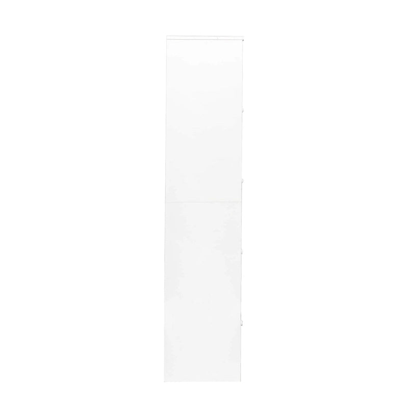 4-Layer Flip-Up Glass Door Storage Cabinet Walnut Brown White