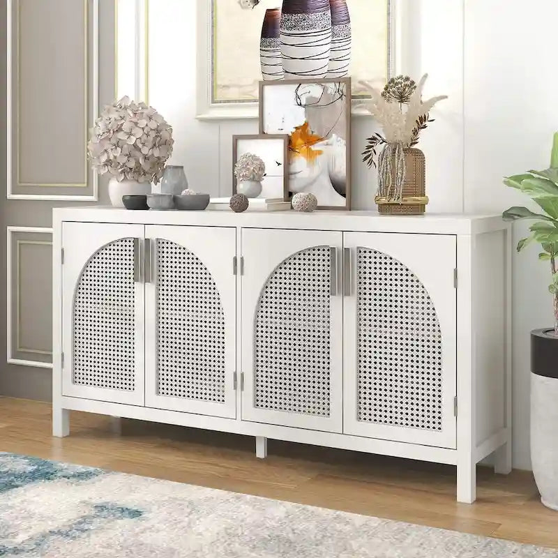 60 Large Storage Space Artificial Rattan Doors Buffet/Sideboard