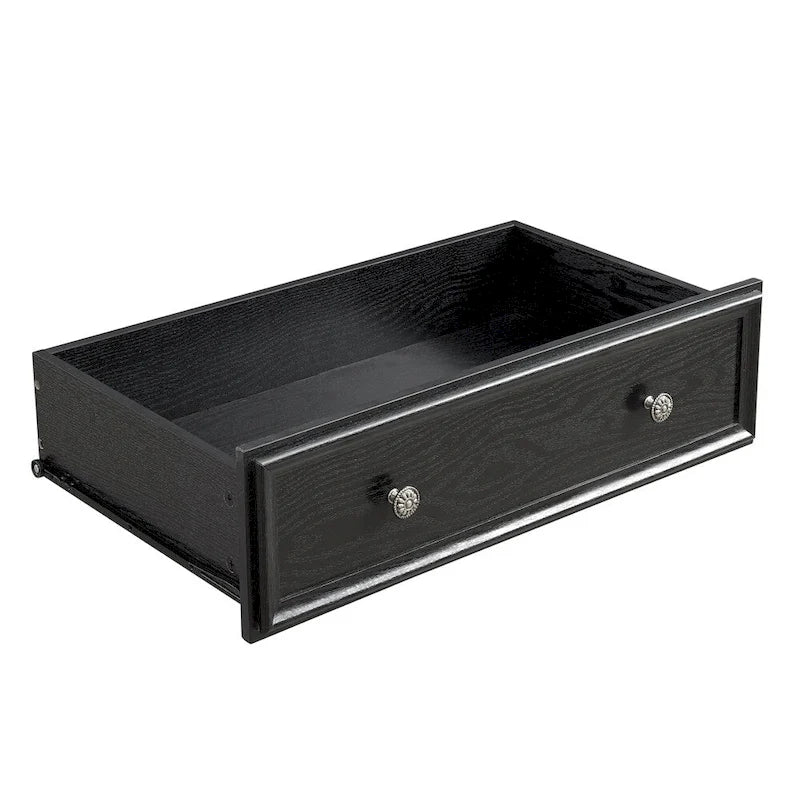 5-Drawer Dresser Chest White Black Farmhouse Storage Cabinet Metal Handles