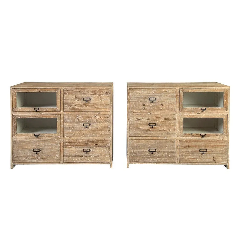 Large Distressed Apothecary Display Chest
