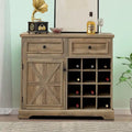 Classic Farmhouse Style Wooden Sideboard with Removable Wine Racks