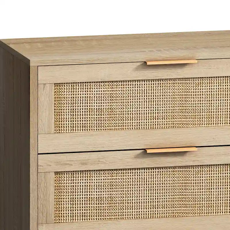6-drawers Rattan Storage Cabinet - 51.18L x 15.75W x 29.53H