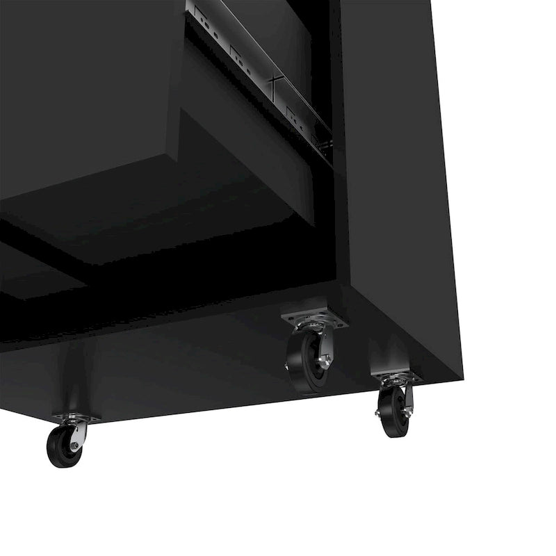 3-Drawer Mobile Storage Cabinet with Casters and Lock, Black
