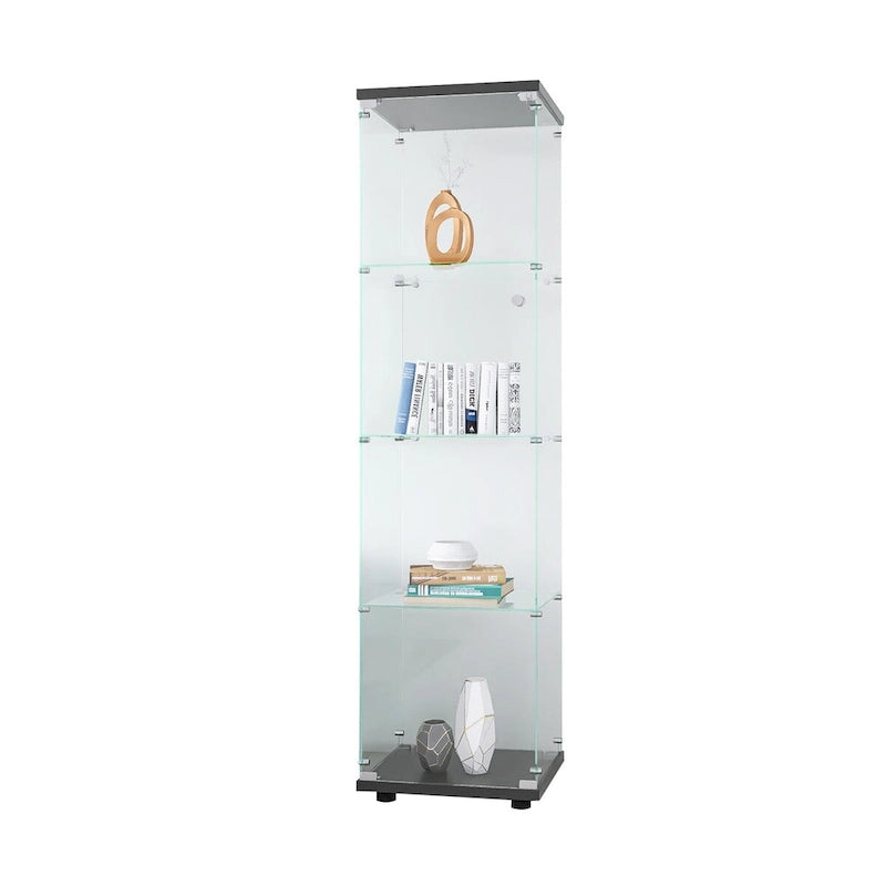 Glass Display Cabinet 4 Shelves with Door