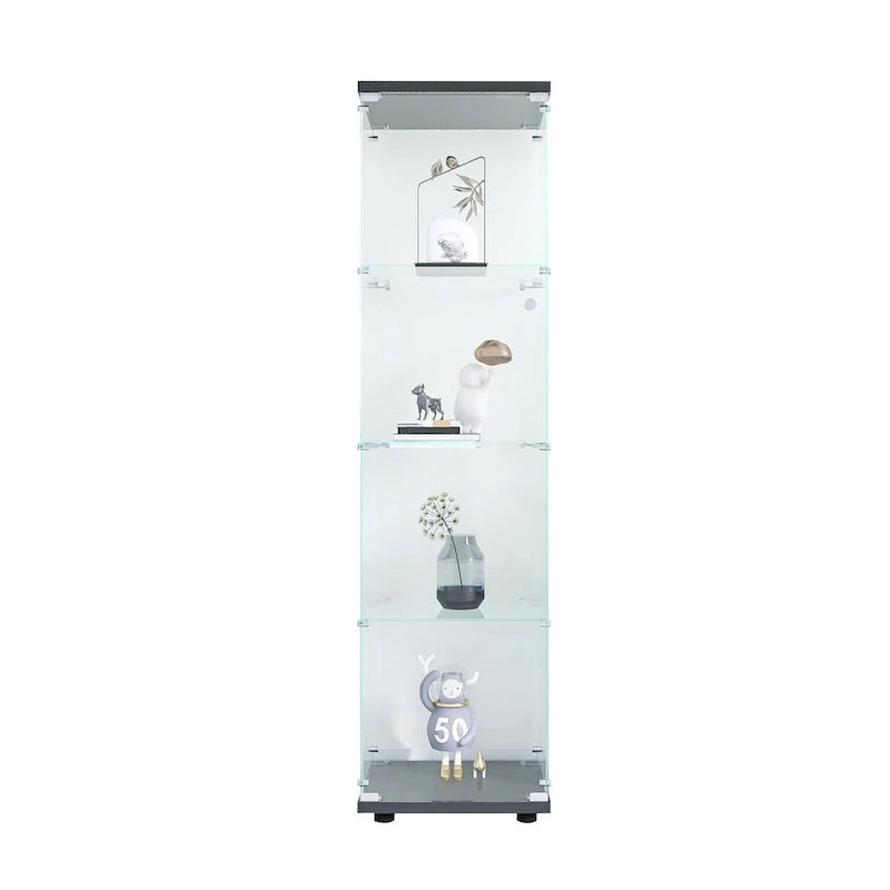 Glass Display Cabinet 4 Shelves with Door