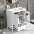 Freestanding Bathroom Vanity Cabinet with Doors Drawer Adjustable Shelf White Grey