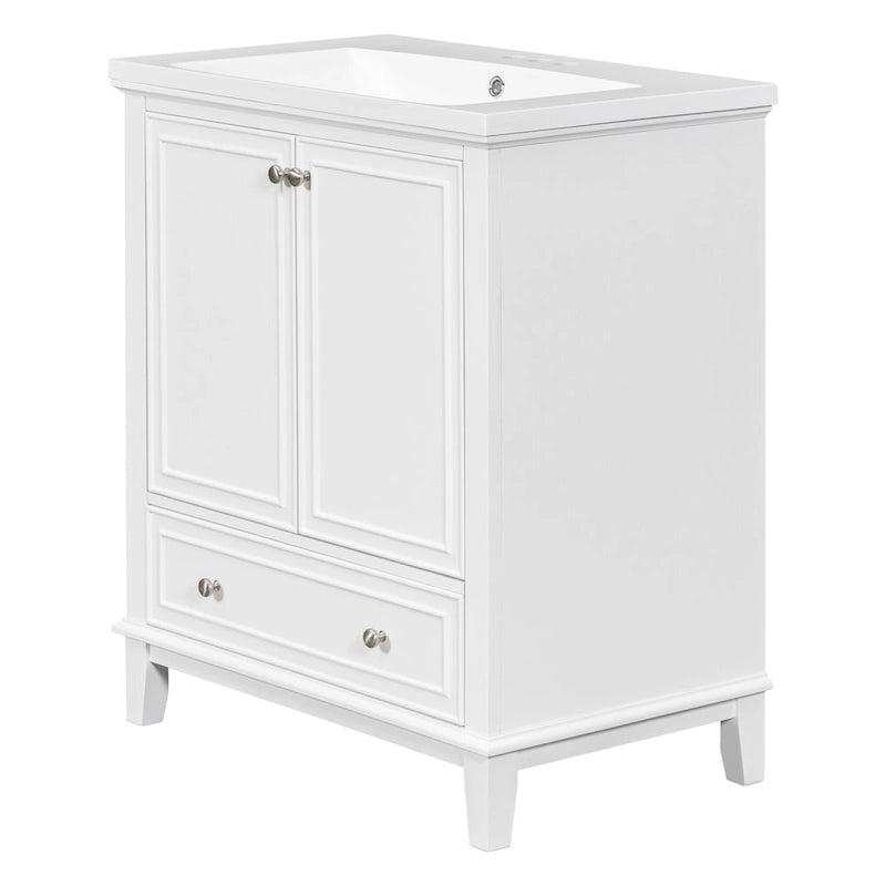 Freestanding Bathroom Vanity Cabinet with Doors Drawer Adjustable Shelf White Grey