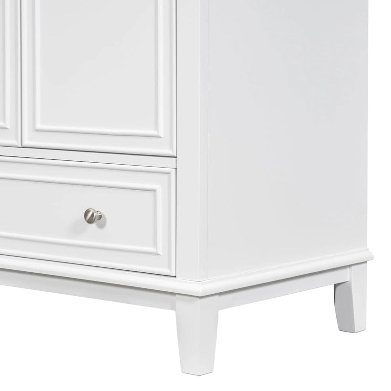 Freestanding Bathroom Vanity Cabinet with Doors Drawer Adjustable Shelf White Grey