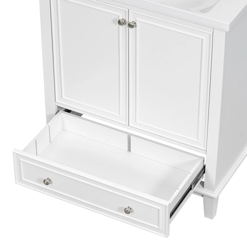 Freestanding Bathroom Vanity Cabinet with Doors Drawer Adjustable Shelf White Grey