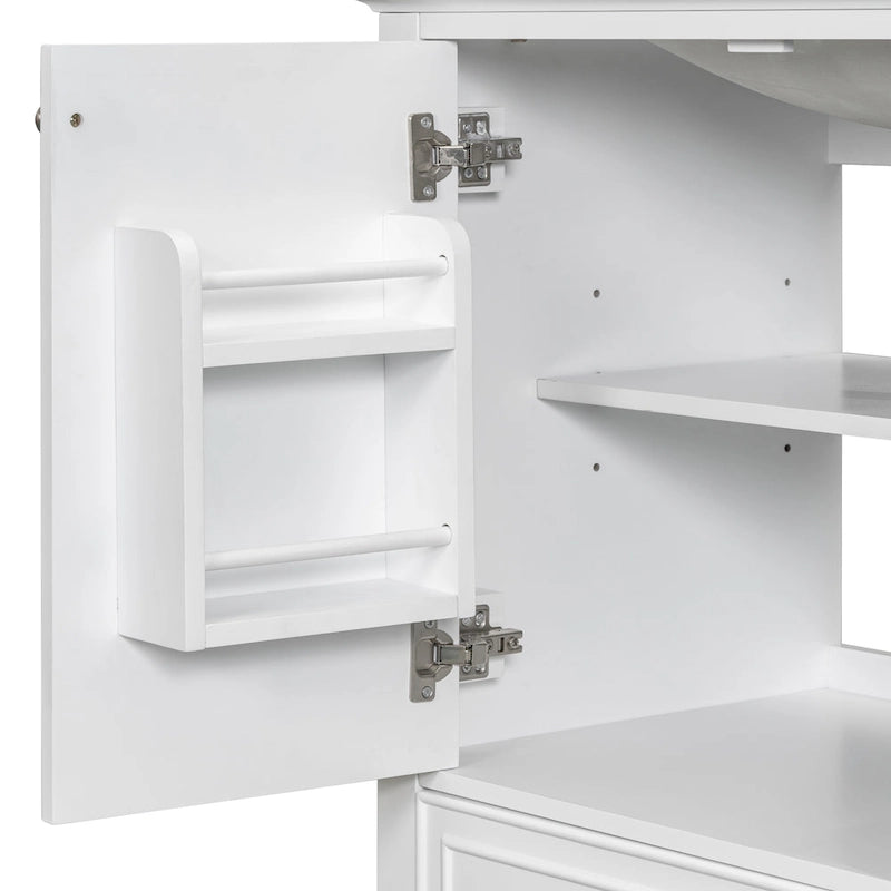 Freestanding Bathroom Vanity Cabinet with Doors Drawer Adjustable Shelf White Grey