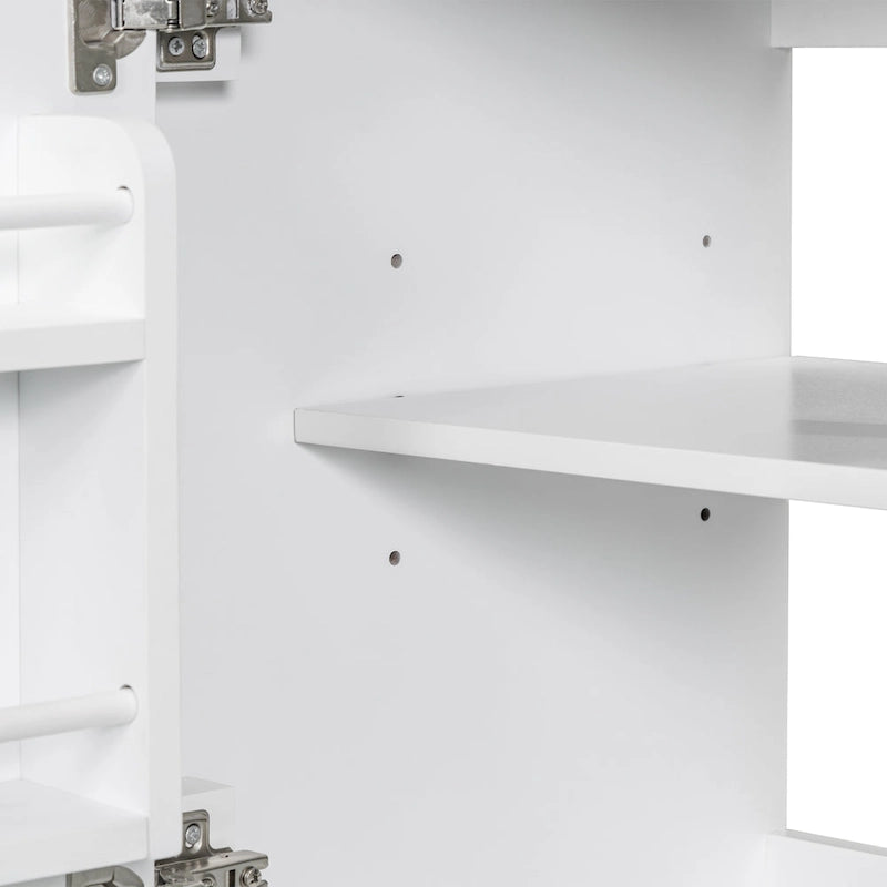 Freestanding Bathroom Vanity Cabinet with Doors Drawer Adjustable Shelf White Grey