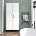 Freestanding Bathroom Storage Cabinet with Adjustable Shelves and Self-Closing Doors White