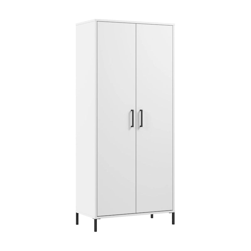 Freestanding Bathroom Storage Cabinet with Adjustable Shelves and Self-Closing Doors White