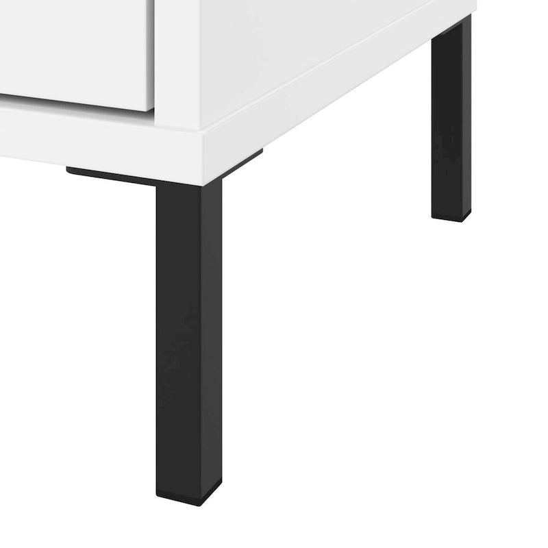Freestanding Bathroom Storage Cabinet with Adjustable Shelves and Self-Closing Doors White
