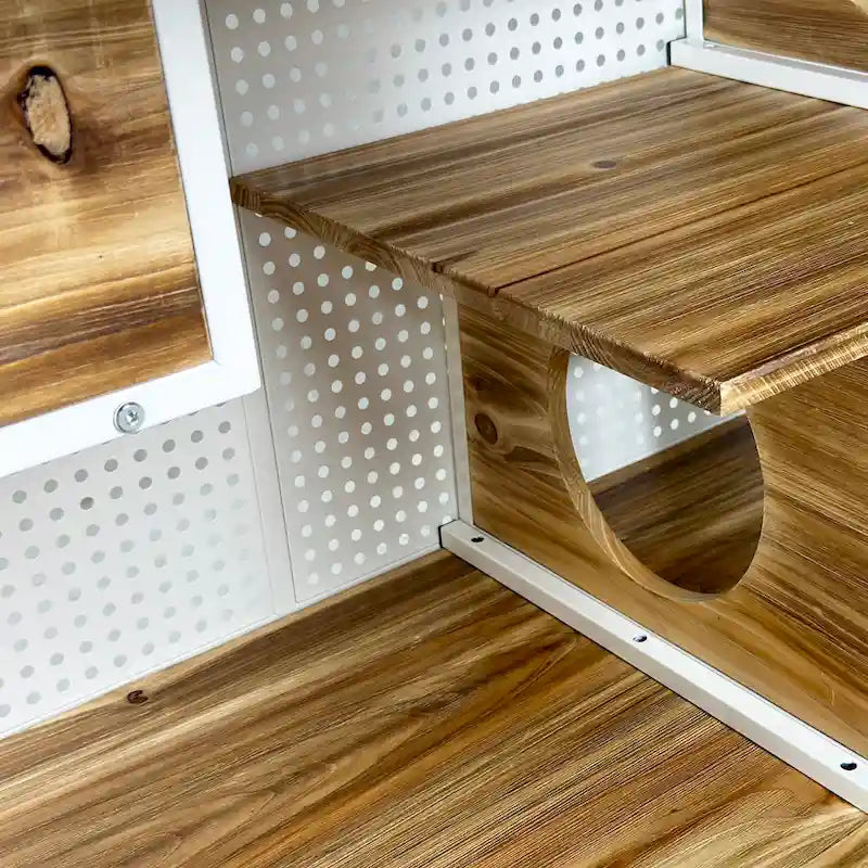 55.12 Spacious Cat House with Tempered Glass for Living Room